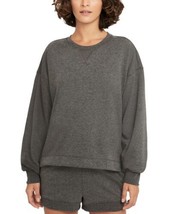 Nike Womens Yoga French Terry Sweatshirt Color Black Heather Size Medium - £45.97 GBP