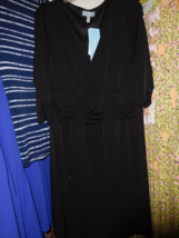 NWT 3X NY COLLECTION B - SLIM BLACK DRESS rouched - $34.00
