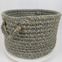 Vintage Peruvian Hand Weave Basket 16x9 Round Fabric w/ Handles - $63.58