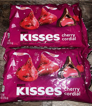 Hershey&#39;s Kisses ~ Cherry Cordial Milk Chocolate Candy 9 oz, 09/2024 ~ 2 Bags - £17.32 GBP