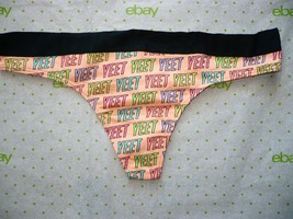 Rue 21 Women&#39;s Thong Panties LARGE Orange Black YEET YEET YEET - £7.78 GBP