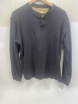 Vintage Eddie Bauer Shirt Mens XL Gray Long Sleeve Thermal Henley - £23.48 GBP