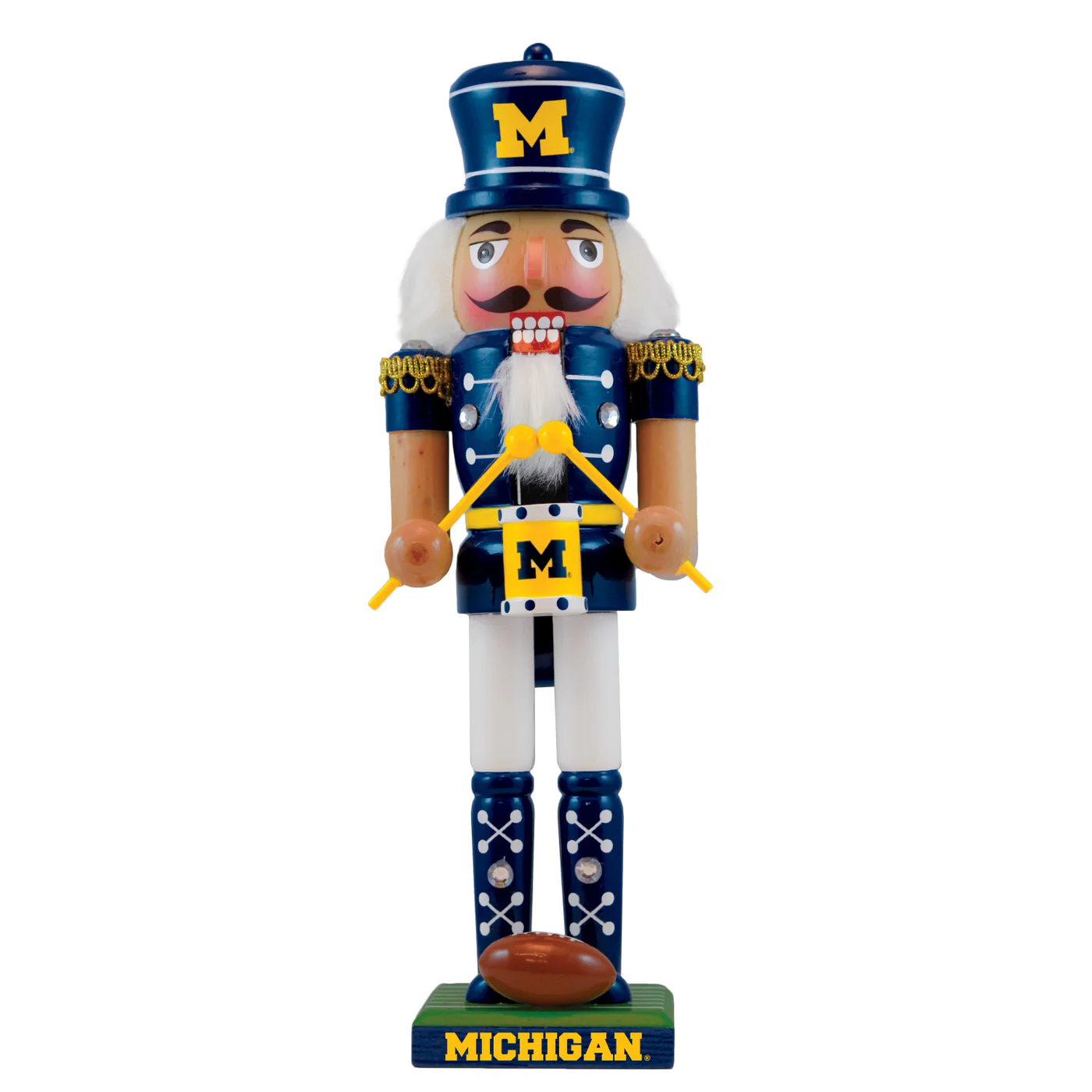 Michigan Wolverines NCAA Collectible 12&quot; Wooden Nutcracker by Masterpieces - £24.59 GBP