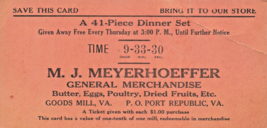 GOODS MILL PORT REPUBLIC VIRGINIA~MEYERHOEFFER GENERAL MERCHANDISE TRADE... - $12.17