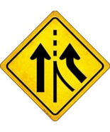 Lane Merging Novelty Metal Crossing Sign - £21.54 GBP