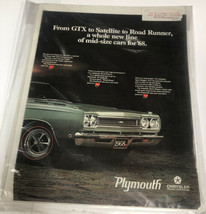 Plymouth Chrysler from GTX to Satellite to Roadruner '68 Vintage Ad - $11.84