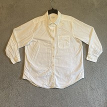 LL Bean Women Long Sleeve Shirt Size 1X White Button Up Made In Peru 100... - $24.75