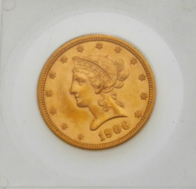 1906-D $10 Gold Liberty Eagle in UNC Details Condition, Gorgeous! - £1,129.20 GBP