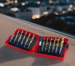 13pcs Quick Change HSS Titanium SAE Metric Drill &amp; Tap Thread Spiral Scr... - $35.62