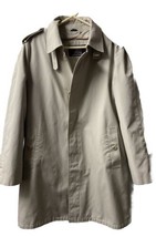 Oleg Cassini Men Size 40 Long Tan All Weather Trench Coat Zip Out Lining EUC - £30.66 GBP