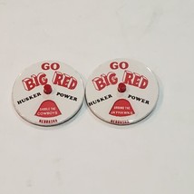 Vintage Nebraska Cornhuskers Go Big Red Button Pins Lot of 2 Huskers Big... - £11.60 GBP