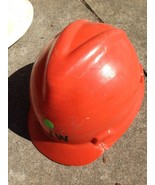 Vintage Orange 1970s Hard Hat by V-Gard MSA Fits Head Size 6 1/2- 7 3/4 - $35.93