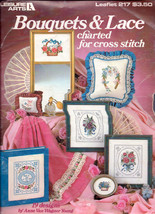 Bouquets &amp; Lace Leaflet  #217 Cross Stitch 19 Designs by Anne Van Wagner... - £1.56 GBP