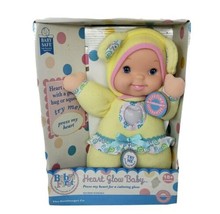 Baby&#39;s First Goldberger Heart Glow Baby Yellow Doll In Box 2010 Lights Up Works - $47.50