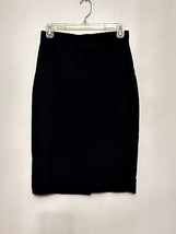 Banana Republic Black Straight Knee Length Skirt Wool Blend Petite 4 - £13.30 GBP