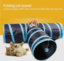 Collapsible Cat Tunnel Tube Interactive Indoor Cats dogs Peek Hole Kitten Toys - £9.67 GBP