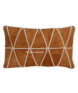 Moroccan Leather Pillow, Embroidered Traditional Throw Pillow Large Size... - £54.27 GBP