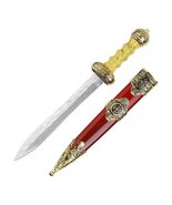 Munetoshi 14.5 Brown/Gold Roman Dagger Chi-Rho Constantine with Scabbard - $12.85