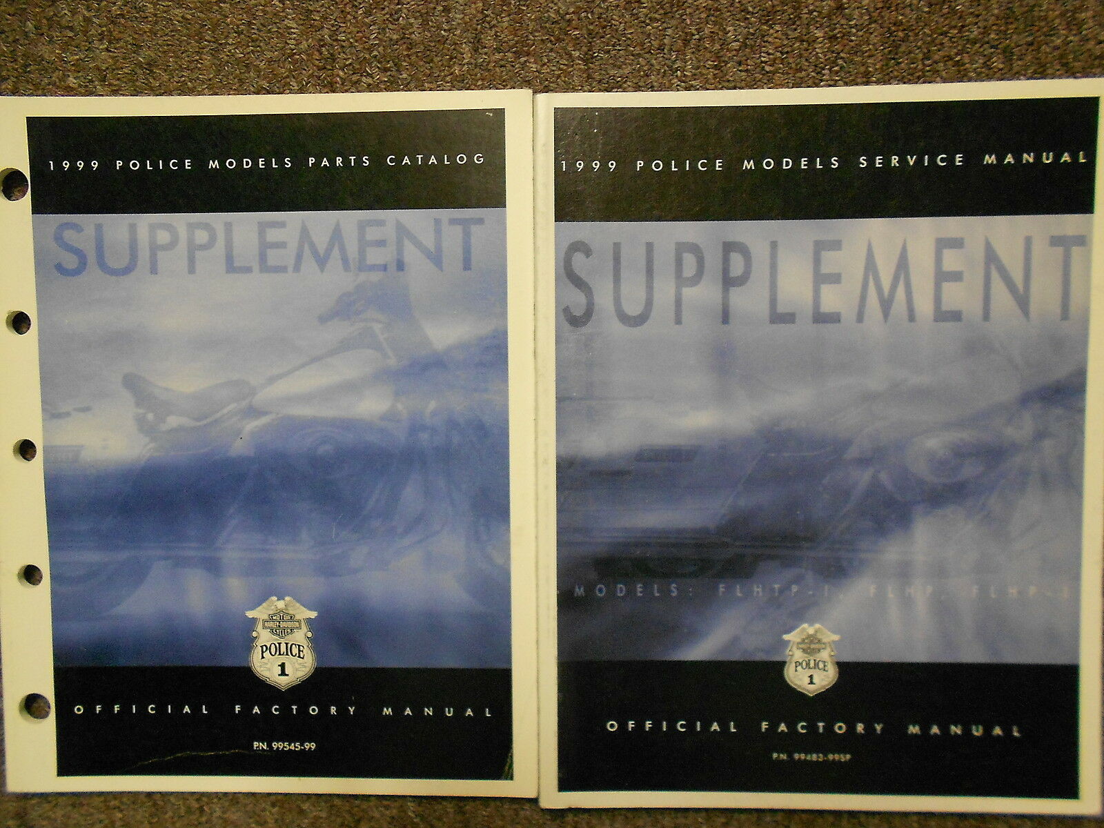Primary image for 1999 Harley Davidson Police Models Service Repair Shop Manual Supplement SET OEM