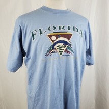 Vintage 90s Florida Sunshine State Dolphin T-Shirt XL Blue Single Stitch Tourist - £17.29 GBP