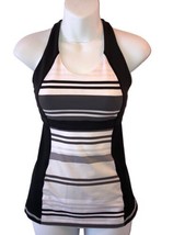 Lululemon Shirt Black White Striped Racer Back Tank Top Size ? - $25.96