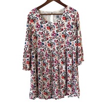 Old Navy Womens Midi Dress Floral Peasant Size Large White Colorful Boho... - $551.60 MXN