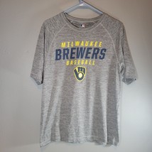 Milwaukee Brewers Mens Shirt Medium MLB Multicolor Short Sleeve Polyester - $13.75