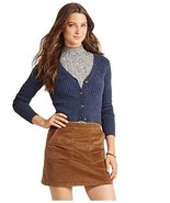 Aeropostale Womens Shrunken Cardigan Sweater 404 Blue Juniors Size Small - £13.79 GBP
