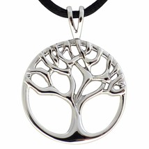 Tree of Life Necklace Womens Mens Silver Stainless Steel Family Ancestry Pendant - £14.36 GBP