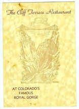 The Cliff Terrace Restaurant Menu Royal Gorge Colorado 1950&#39;s - £52.36 GBP
