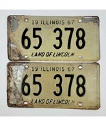 1967 Illinois Vehicle License Plate Matching Set 65 378 - $33.66
