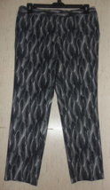 NEW WOMENS WORTHINGTON BLACK &amp; WHITE ABSTRACT LEAF PRINT ANKLE PANT SIZE 10 - $25.20