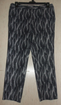 NEW WOMENS WORTHINGTON BLACK &amp; WHITE ABSTRACT LEAF PRINT ANKLE PANT SIZE 10 - £19.81 GBP