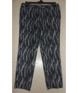 NEW WOMENS WORTHINGTON BLACK &amp; WHITE ABSTRACT LEAF PRINT ANKLE PANT SIZE 10 - $34.46 CAD