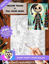 Christmas Jack the Skeleton DIY Paint Party, Sip and Paint Digital Art, ... - $5.00