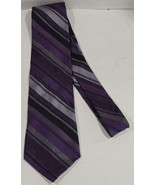 Jones New York Purple Multicolor Striped Silk Mens Necktie Neck Tie - $25.80 CAD