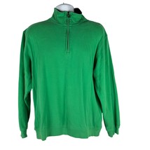 Izod XFG Green Mens Pullover 1/4 Zip Sweatshirt  Size Medium 100% Cotton - $18.50