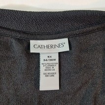 Catherine's Women's Black & Brown Open Front Jacket Blouse Top Size 5X (34W/36W) image 3