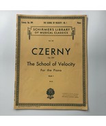 Piano Sheet Music Book Czerny Op. 299 School of Velocity Vintage Schirmers 23 PG - $12.00