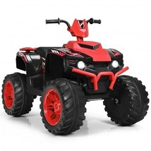 12V Kids Ride on ATV with LED Lights and Treaded Tires and LED lights-Red - Col - £197.09 GBP