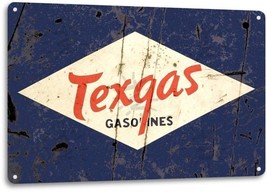 Texgas Gasoline Gas Motor Garage Retro Rustic Vintage Wall Decor Metal T... - £9.39 GBP