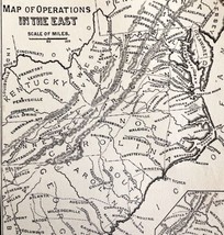 Map War Of Secession East Coast 1871 Victorian Woodcut Print History DWAA12 - £23.69 GBP