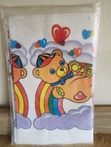 Vintage Lisa Frank Paper Tablecloth Table Cover Bear Rainbow Hearts NOS See Pic. - $17.99