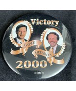 Victory Gore Lieberman 2000 Presidential Election Campaign Button Pin KG - $182.05 MXN