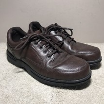 Mens Rockport Eureka Lace Up Walking Shoes Brown Leather  Sz 10.5 W - K71201 - $24.70