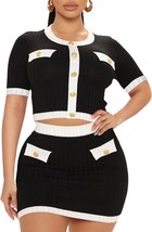 Women&#39;s rib-knit top and skirt set - $61.45