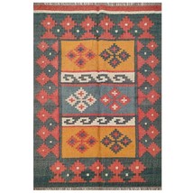 Wool Jute Kilim Area Vintage Bohemian Navajo Oriental Accent  Bedroom Rug Runner - £103.08 GBP