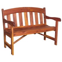 48&quot; ARCHED BACK GARDEN BENCH - Solid Red Cedar Outdoor Seat - £638.66 GBP