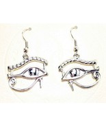 Ancient Egyptian Theme Eye Of Horus Silver Colored Stud Earrings Pair Ac... - £10.20 GBP