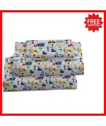 3-Piece Microfiber Twin Bed Sheet Set for Kids - Excavator Print &amp; Deep ... - $40.58